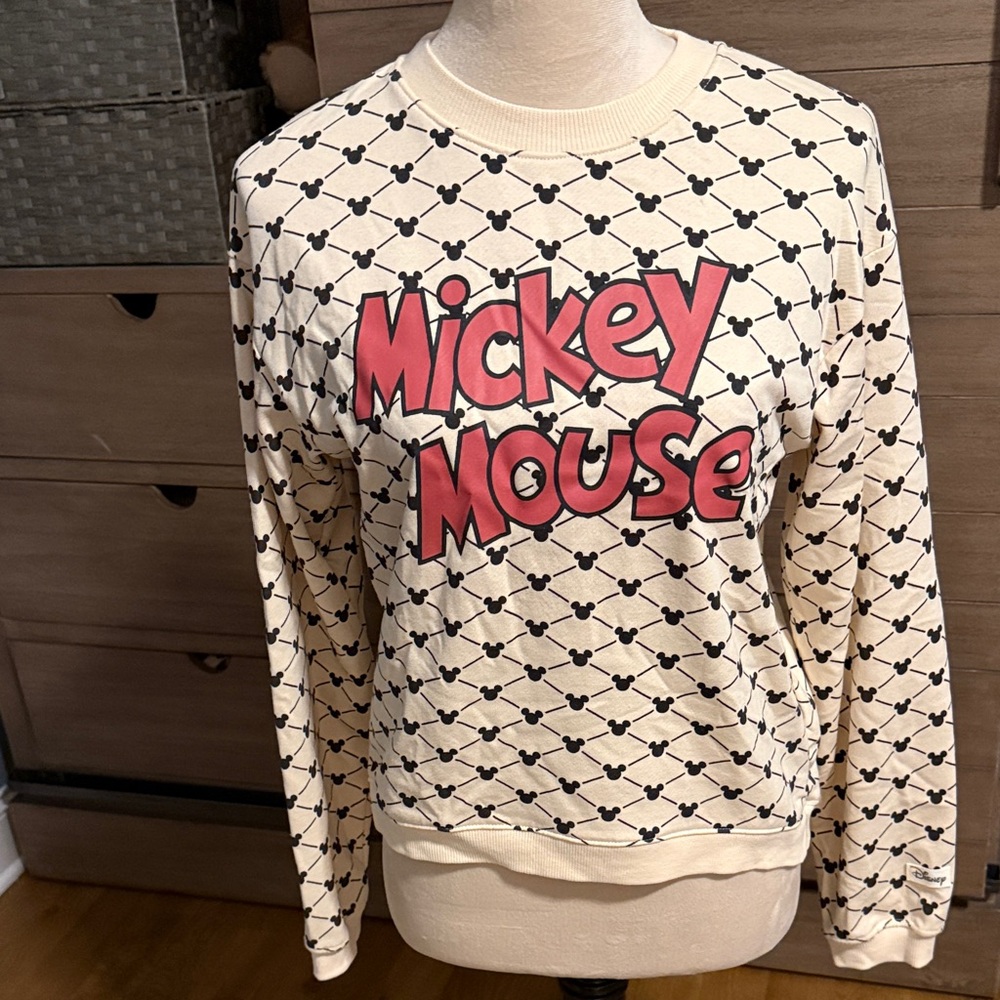 H&M Mickey Mouse Cream and Black Sweater